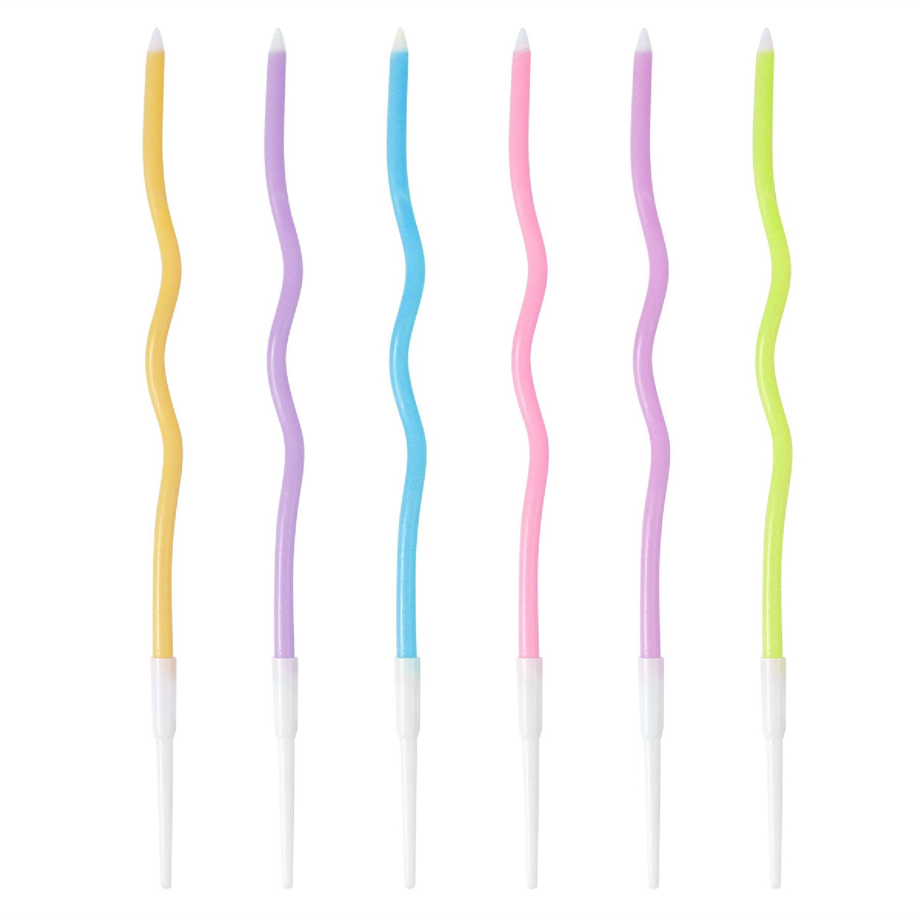Multicolor Neon Twsited Candles - 6PC