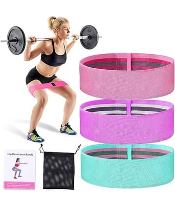 Hip Resistance Bands - Set of 3, Designed for Yoga, Home & Gym, Versatile Bands for Hips, Legs, Stretching, Toning, Ideal for Women & Men