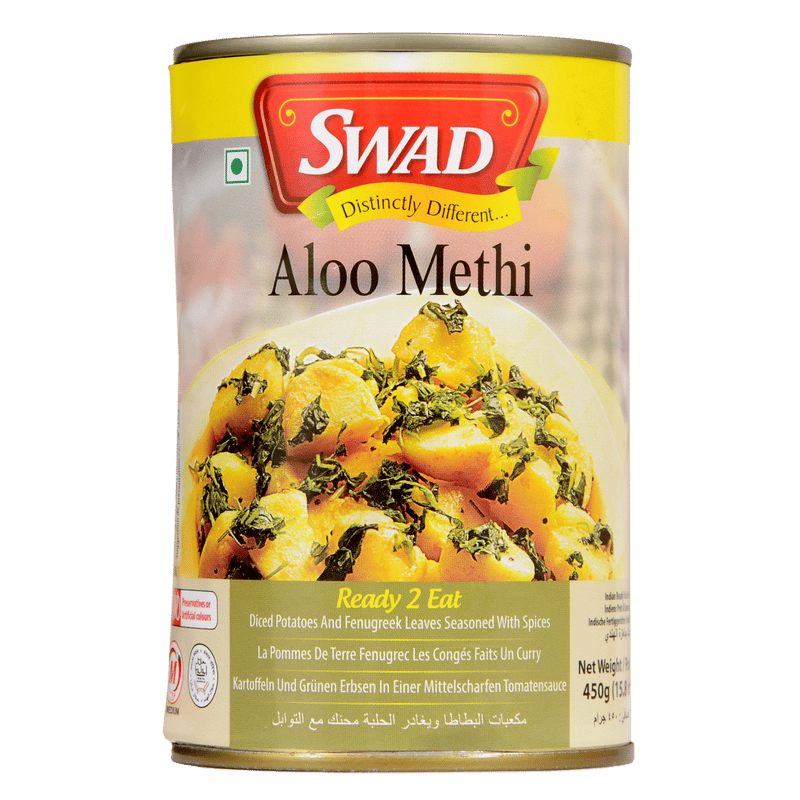 Swad Ready to Cook and EatAloo Methi Instant Mix Vegetarian Heat & Eat with No Added Preservative - 450 Grams (Pack of 3)