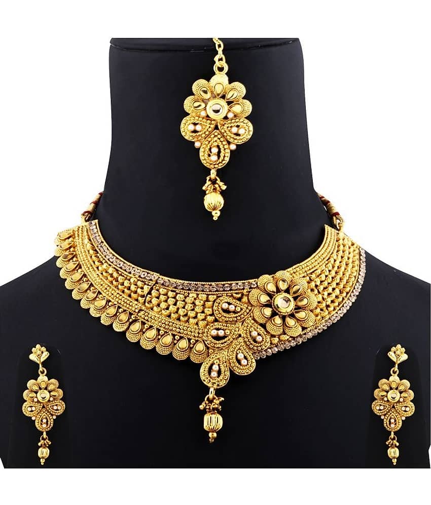 Silver Shine Alloy Golden Contemporary/Fashion Necklaces Set Contemporary