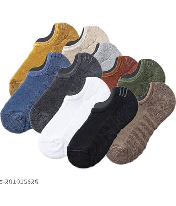 thrifkart - Cotton Blend Men's Striped Multicolor No Show Socks ( Pack of 4 )