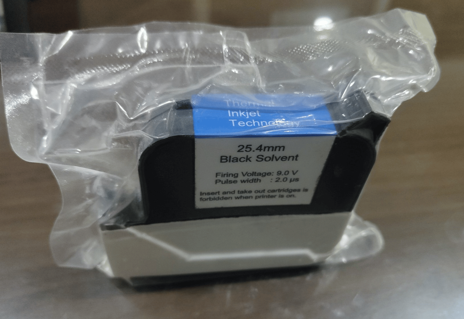 TIJ 25mm Black Solvent Print Ink Cartridge for Thermal Inkjet Printers