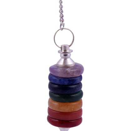 7 Chakra Reiki Healing Crystals Butten Pendulum for Positive Energy(KI_35)  by Krishna Impex