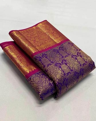 Womens Pure Kanjivaram Silk Jacquard Kanchipuram Pattu Saree