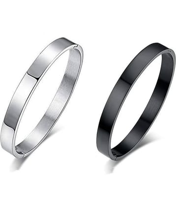 HEER COLLECTION - Silver Kada ( Pack of 2 )