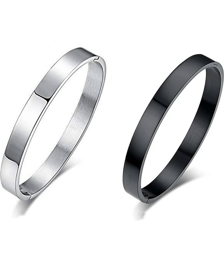 HEER COLLECTION - Silver Kada ( Pack of 2 )