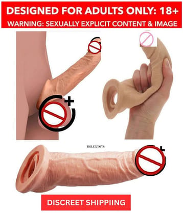 KING SIZE Double Hole 9 Inch Pe nis Extender Dragons Reusable Co ndom Washable Condom Silicone Condom - CRAZYNYT