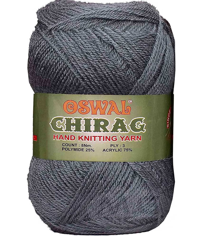 Represents Oswal Chirag  Light Mouse Grey 200 gms Wool Ball wool S Art-AJEG