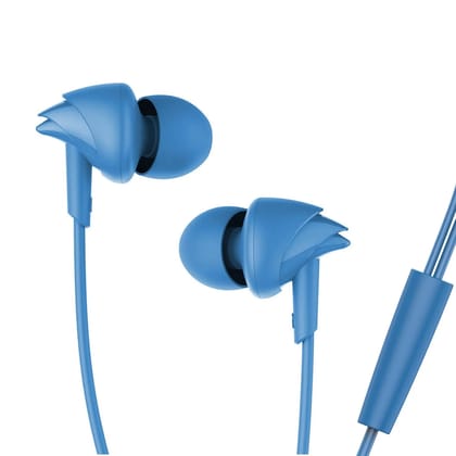 BoAt BassHeads 100 in-Ear Wired Earphones with Hawk Inspired Design, Integrated Multifunction Control, Super Extra Bass & Instant Voice Assistant(Blue)