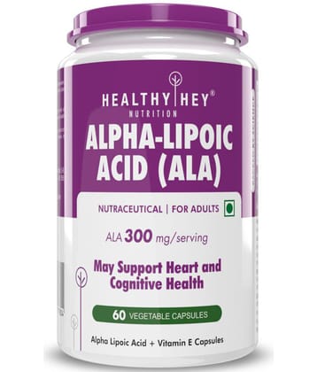 HEALTHYHEY NUTRITION Alpha Lipoic Acid - ALA, 60 Vegetable 300 mg Capsule