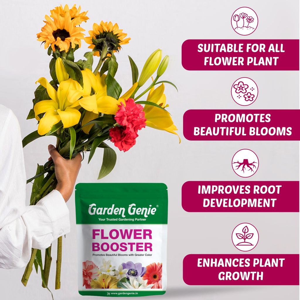 Garden Genie Flower Booster for Flowering Plants 830g | Essential Organic Growth Fertilizer for All Flower Plants, Powder