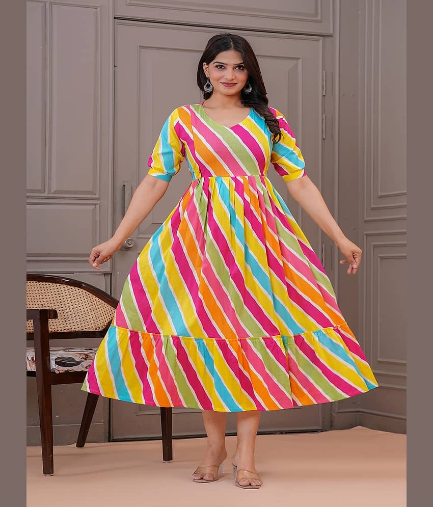 Nevisha Style Multi Color Cotton Women's Maternity Dress ( Pack of 1 )