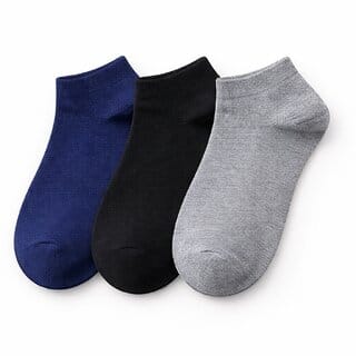 Cotton Ankle Length Socks for Men  Women  Soft Breathable Everyday Socks  Pack of 3 (Blue, Black  Grey)