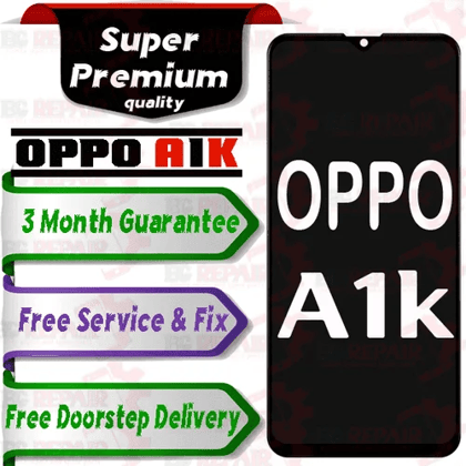 Oppo A1k Combo LCD with Touch Screen for A1k  Black (display glass combo folder)