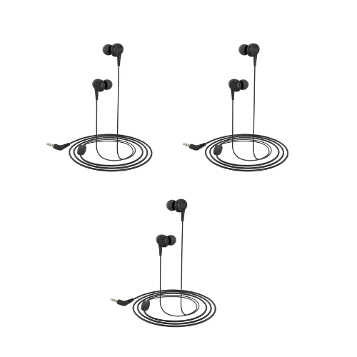 Walta Elite Shimmer in-Ear Wired Earphone with Mic (Black)- Pack of 3