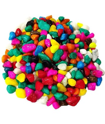 DS Multi-colored Pebbles, gravels, stone for aquarium, vases, fountain, table, lawn, 475gm