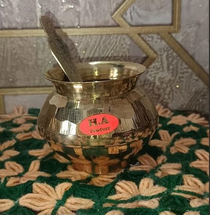 Brass Kalash With Spoon