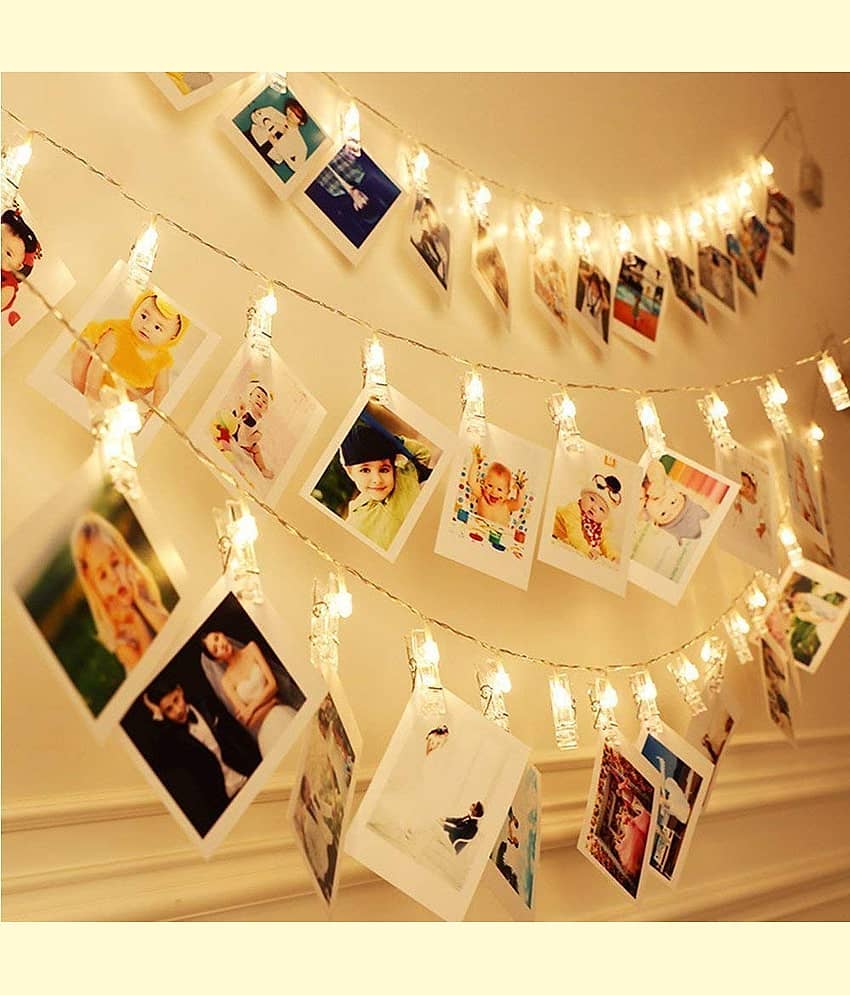 MIRADH 20 Photo Clips 2AA Battery Powered String Lights Off White