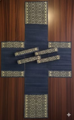 Sandhya Mat Unit Natural Madurkathi Masland Table Mat And Runner Set Sandhya Mat Unit Natural Madurkathi Masland Table Mat And Runner Set