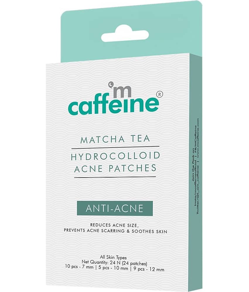 mCaffeine Matcha Tea Hydrocolloid Acne Patches to Reduce Acne 24 Patches (Pack of 1)