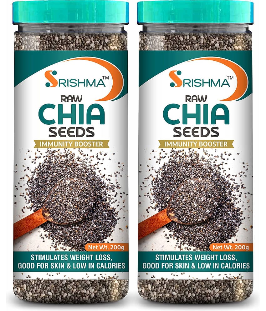 Srishma Raw Chia Seeds for Weight Loss | Loaded with Omega 3, Zinc & Fiber (400 g, Pack of 2)
