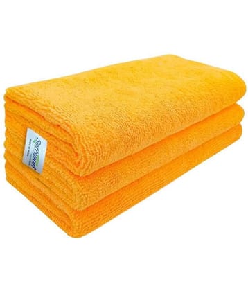 SOFTSPUN Microfiber Cloth - 3 pcs - 40x40 cms - 340 GSM Orange - Thick Lint & Streak-Free Multipurpose Cloths - Automotive Microfibre Towels for Car Bike Cleaning Polishing Washing & Detailing