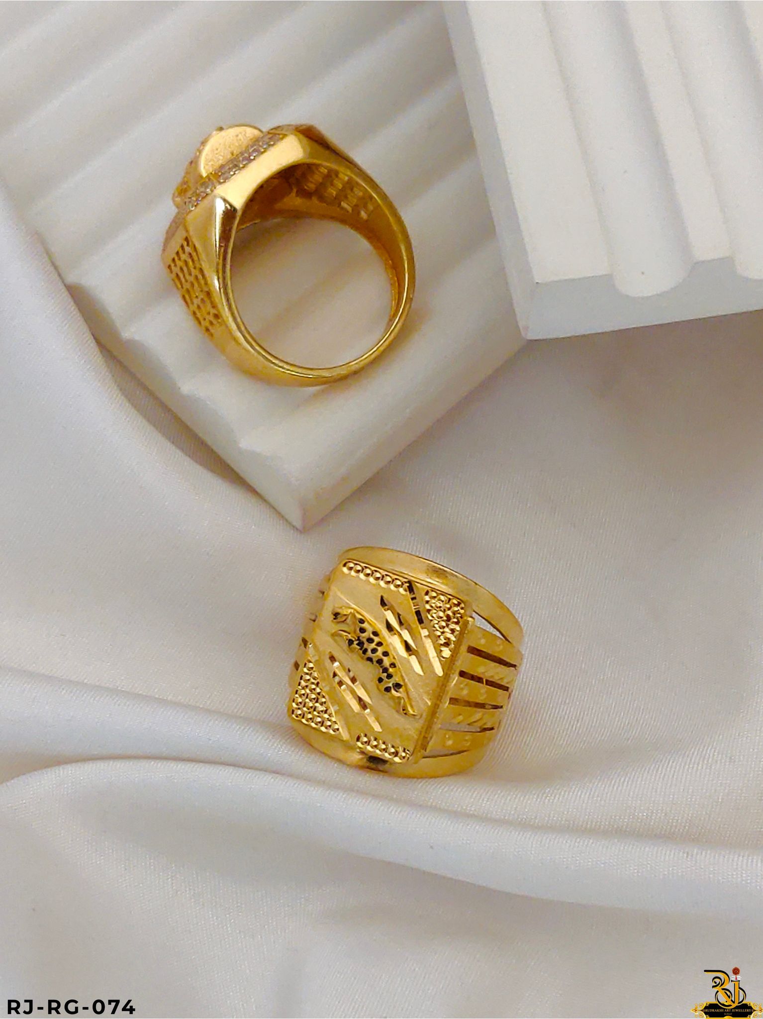 Most Trending Jaguar Logo Gold Plated Ring-RG-074-18