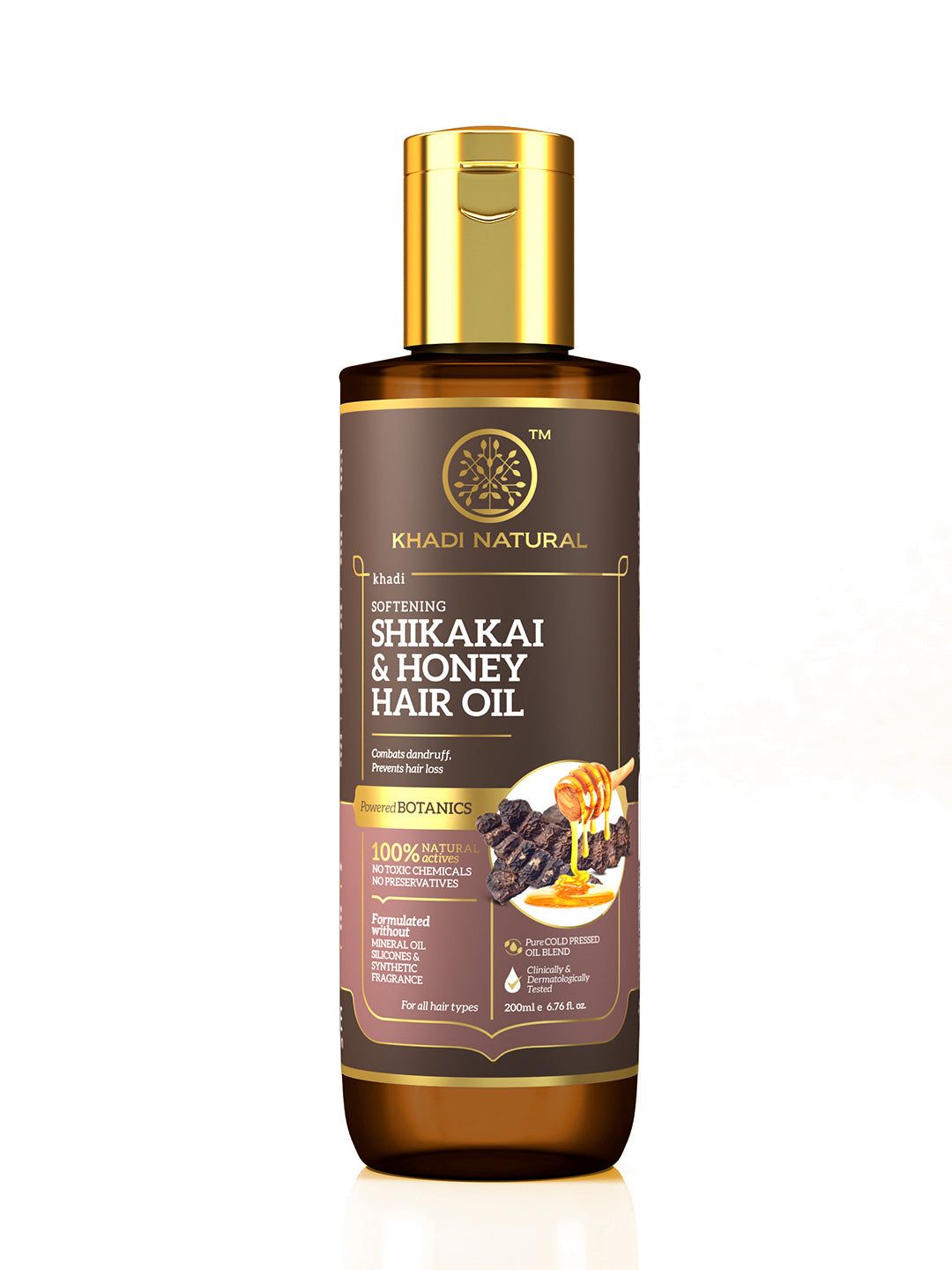 Khadi Natural Shikakai & Honey Hair Oil - Powered Botanics - 200ml