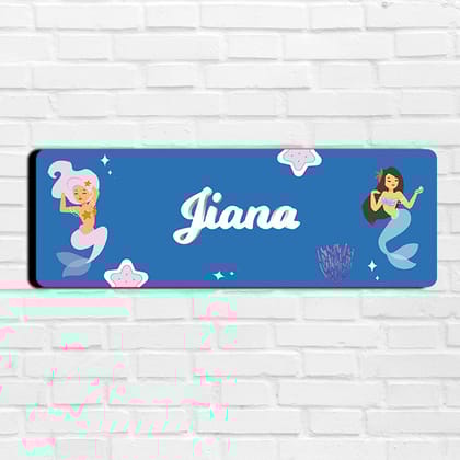 Sassy Mermaid Name Plate (Petite) (kids)-AquaMarine