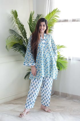 Taara White Printed Salwar Set-XXL