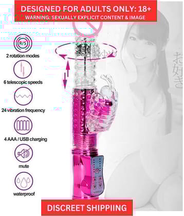 36 Modes USB Rechargeable Rotating Rabbit Vibrator Waterproof Vibrating Anal Dildo G Sp*t Clitoris