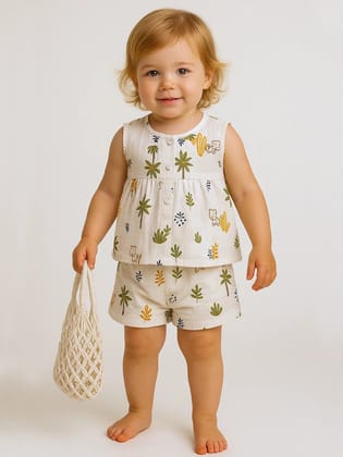 Little Tiger Playful Muslin Jhabla set-0-3 months