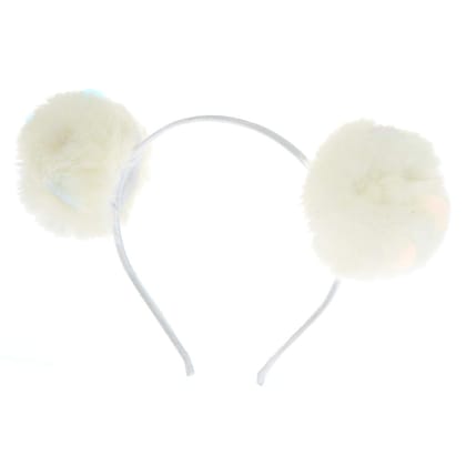 Nawani Pom Pom Fur Plastic Hairband Headband for Girls and Woman