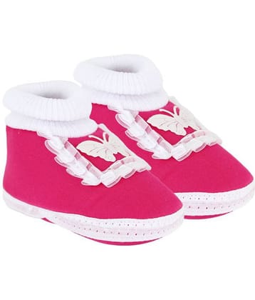 Neska Moda Baby Unisex Frill Butterfly Rani Booties/Shoes For 0 To 12 Months Infants-BT43