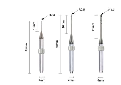 dlc bur for (roland , vhf , arum , xt cera ) milling machine-VHF 1 MM HEAD