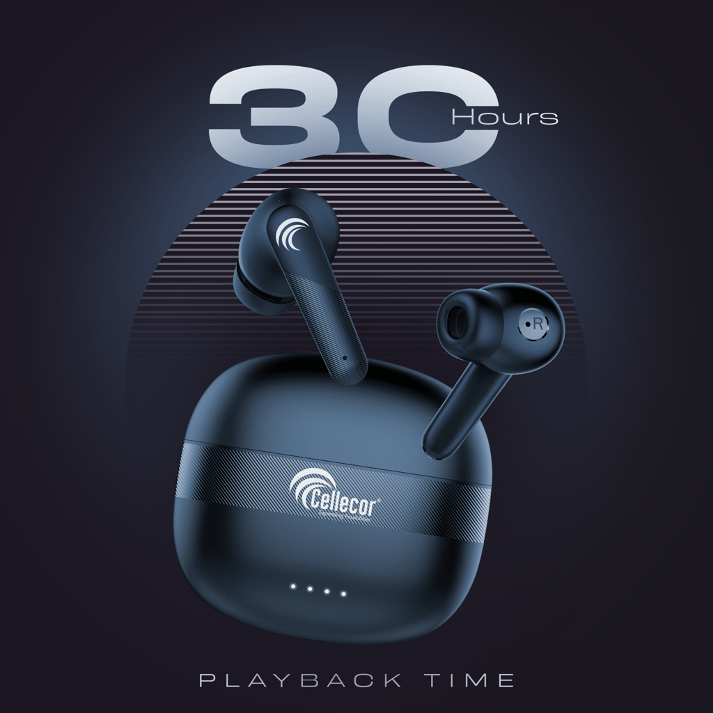 Cellecor BroPods CB03 Waterproof Earbuds With 30 Hours Playtime, Automatic Pairing, ENC Bluetooth-Blue