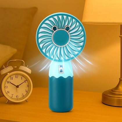 Mini Rechargeable Table Fan - Portable Handheld USB Desk Fan (COLOUR - BLUE) by Ruhi Import Store