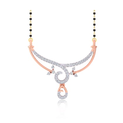 Senco Gold Sublime Shine Diamond Mangalsutra (1.07 gram / 0.23 Ct / HI-SI / 18K Rose Gold)