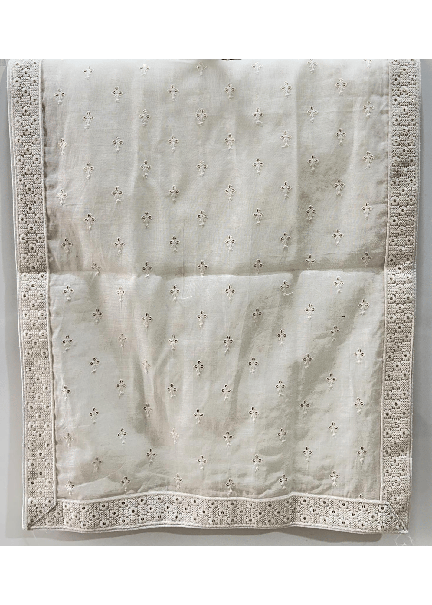 CREAM CHANDERI SILK STOLE