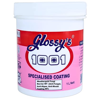 1001 Anti-Fungal Barrier WT, Anti-Fungal, Anti-Algae, Anti-Mould Coating Paint WT I Ideal For Homes, offices, hospitals, schools, industrial walls, terraces, bathrooms, and areas prone to moisture or dampness. White 1L