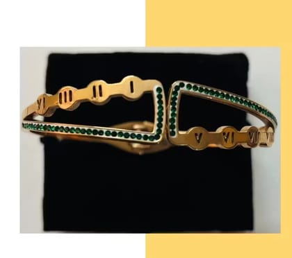Kozykit Copper Bangle Bracelet with Green Stone & Roman Numbers (19) for Women | Stylish Stainless Steel Kada for Girls | Anti-Tarnish Fashion Jewellery | Valentine Gift for Girlfriend & Wife Kozykit Copper Bangle Bracelet with Green Stone & Roman Numbers (19) for Women | Stylish Stainless Steel Kada for Girls | Anti-Tarnish Fashion Jewellery | Valentine Gift for Girlfriend & Wife