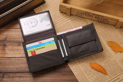 Classic Brut Ebony Leather Bifold Wallet