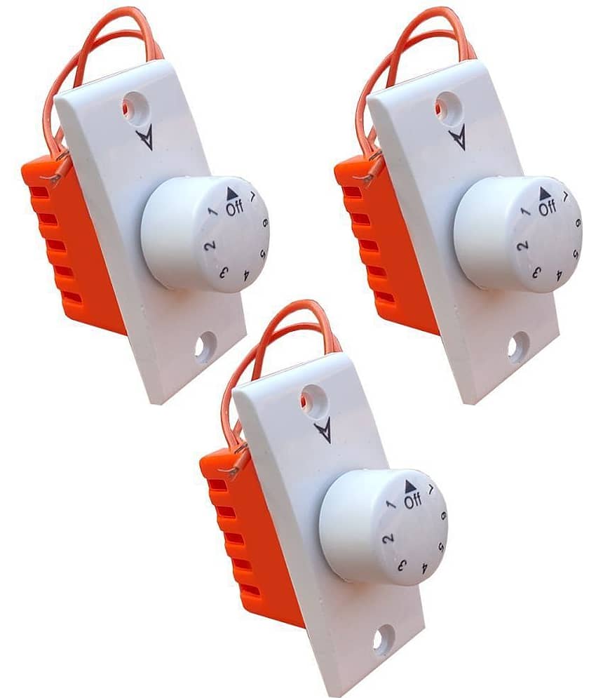 Hiru SWITCH 7 STEP - 3 PCS Simple FAN REGULATOR for Home & Office Step-Type Button Regulator