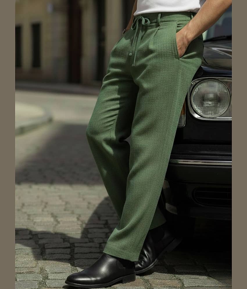 Rigo Straight Men's Korean Pant - Green ( Pack of 1 )