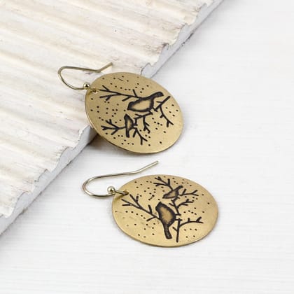 Handcrafted Brass Bird Hanging Earring