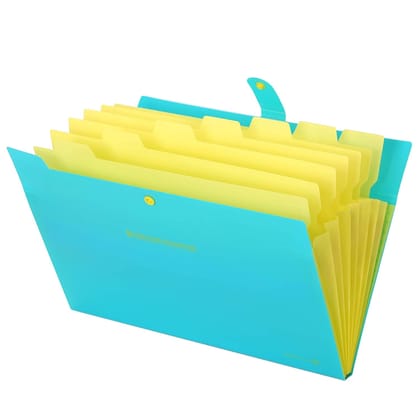 Storite 8 Pocket Expanding File Folder Letter A4 (Fits A4 Paper) Paper Expanding File Folder Pockets for School Office Home (Turquoise)
