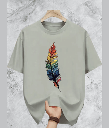 ELBATROSS Men Polyester Regular Fit Printed T-Shirt ( Orange )