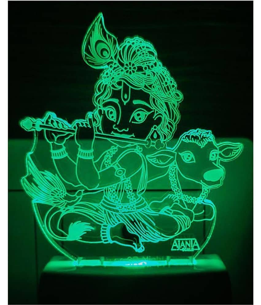 Ajanta lord Krishna Bhagwan code 2098 3D Night Lamp Multi - Pack of 1