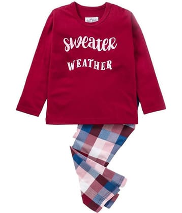 Nite Flite Pack of 1 Girls Cotton Nightsuit Set ( Multicolor )