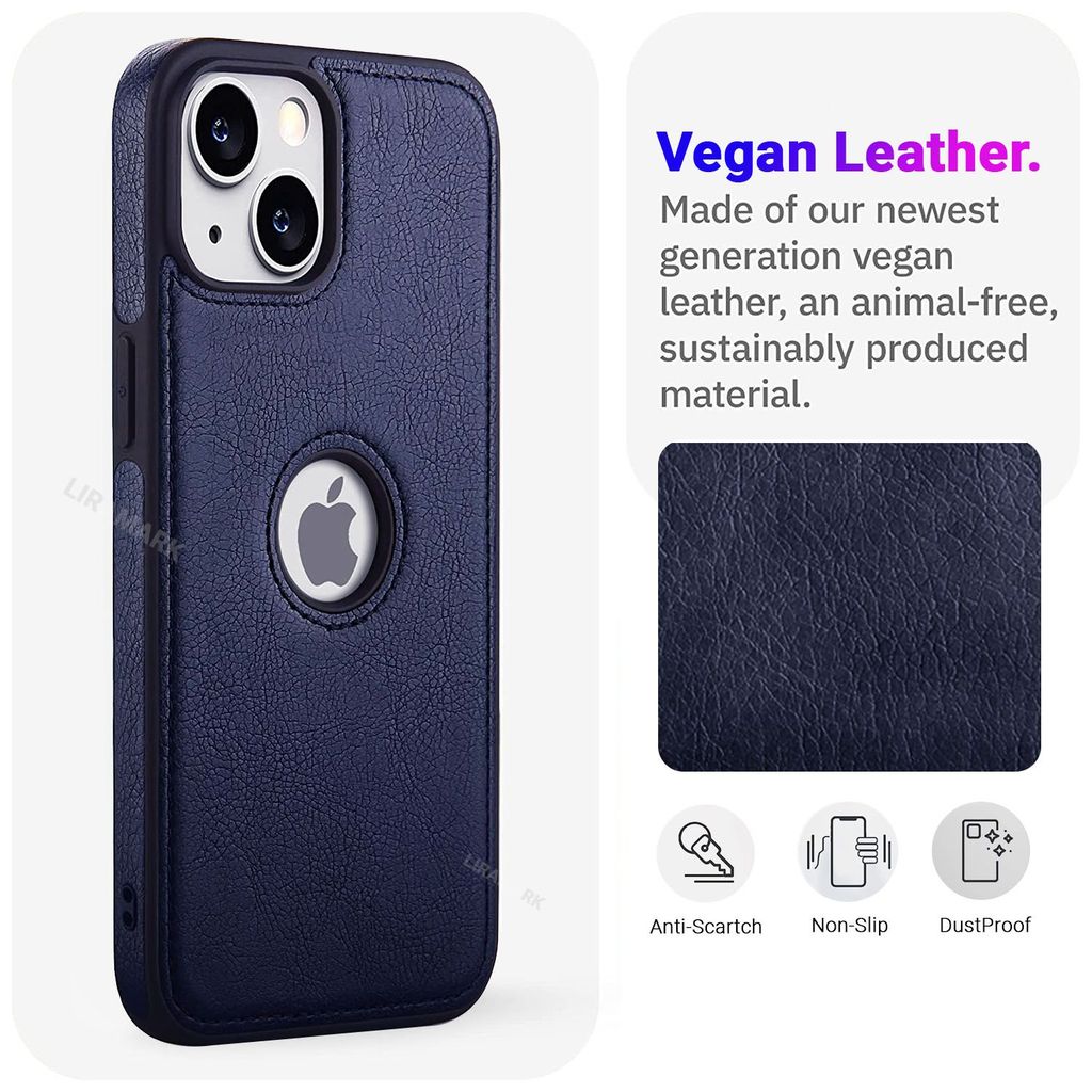 LIRAMARK PU Leather Flexible Back Cover Case Designed for iPhone 14 Plus (6.7 inch)